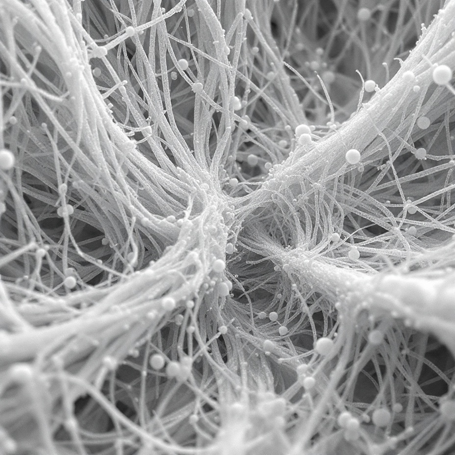 Image of A high-resolution micrograph showing GCC particles