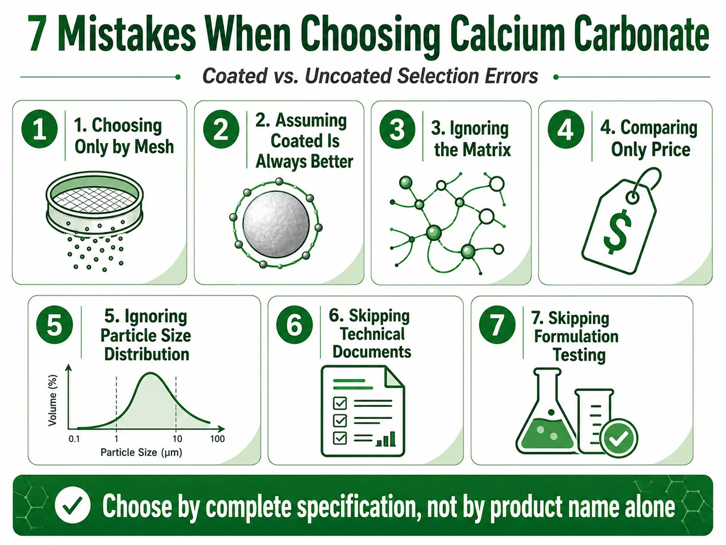 Common mistakes when choosing coated or uncoated calcium carbonate